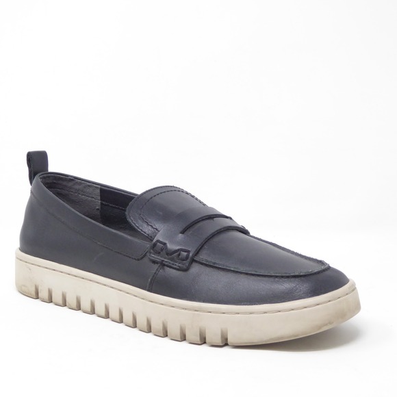 Vionic Womens Uptown Loafers Black Leather Slip On Orthotic Shoes Size 7.5